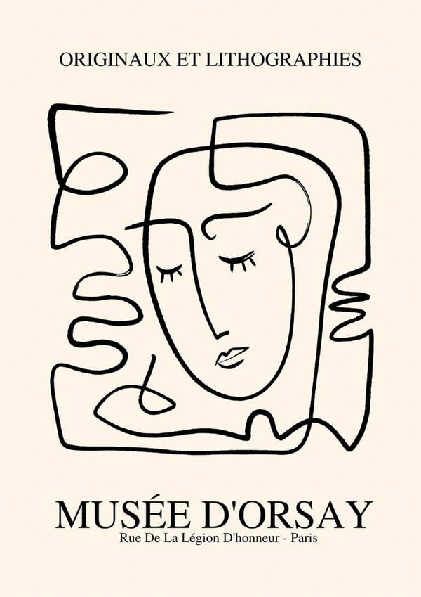 Póster Rostos imaginários inspirado em Picasso