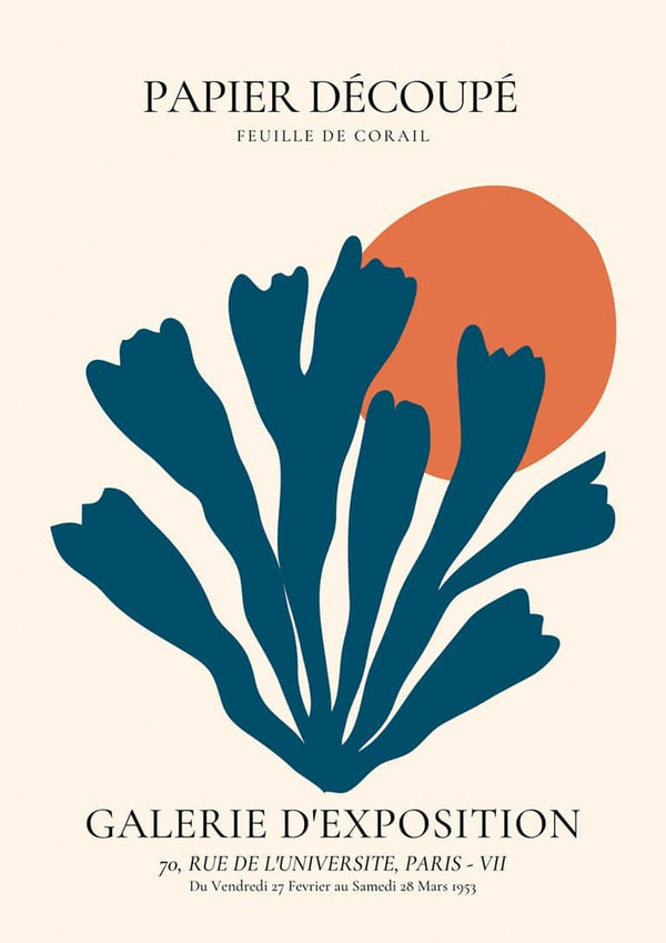 Póster Coral azul Découpé