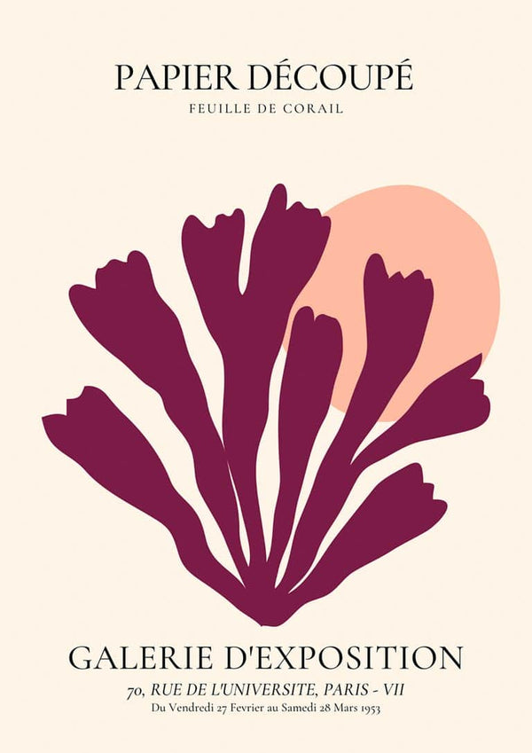 Póster Coral roxo Découpé
