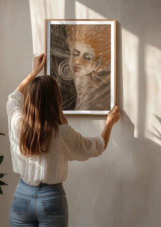 the strings of my soul by Mariia Nikolina being hung on a sunlit wall