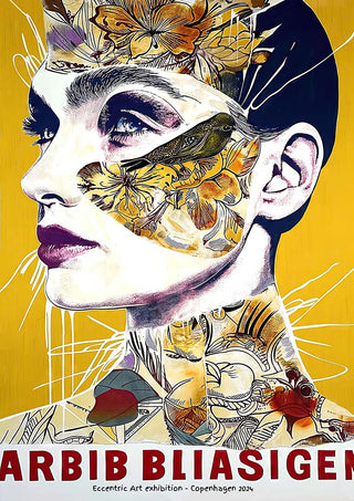 Colorful illustrated portrait of a woman with floral designs, featured on It Ain't Cooking by Tara Green product page.