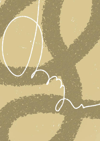 Abstract art print with looping beige and tan lines, featured on the Drift Loop I - Yuli product page.
