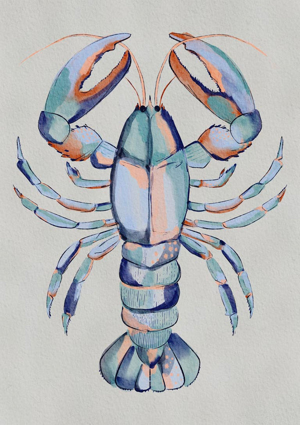 Watercolor Blue Lobster - Nikita Jariwala