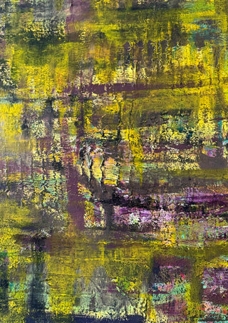 Sonnenschein by Sophie Schillen - acid yellow dragged over a plum ground