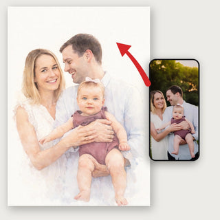 Retrato em aguarela - Póster personalizado