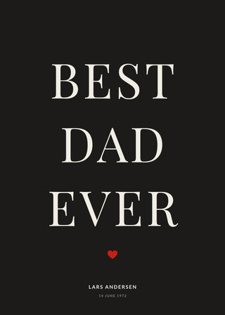 Best Dad Ever personalised poster – Black
