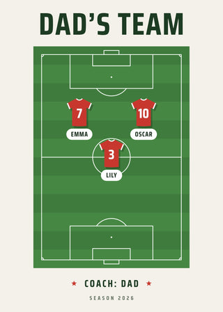 Dad's Team personalised football poster – Grass