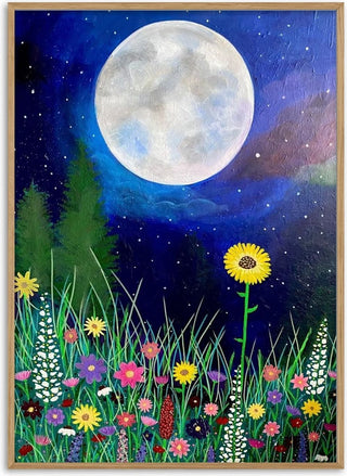 Moonlit Wildflowers - Art By Biba