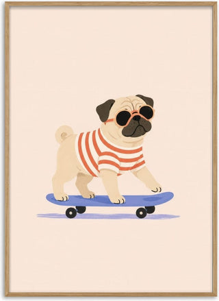 Pug on a Skateboard - Decker Studios