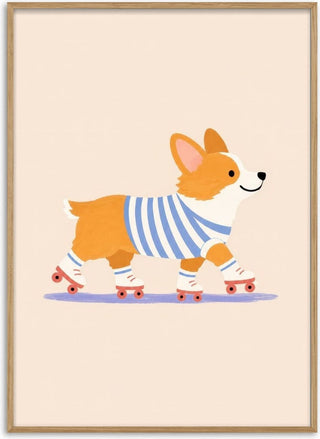 Corgi on Roller Skates - Decker Studios