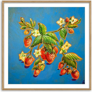 Strawberries on Blue - Svetla Stoyanova Bassi