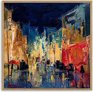 Night Street with Red Umbrellas - Justyna Kopania