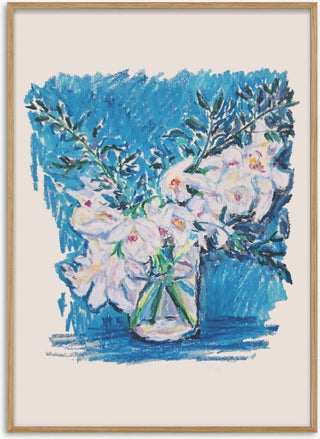 White Blooms on Blue - DNF