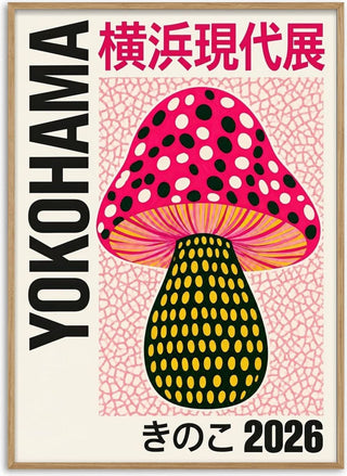 Pink Dot Mushroom Poster - Yokohama