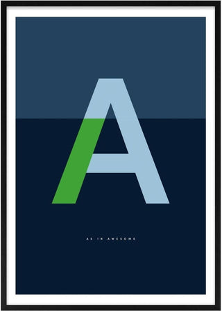 A as in Awesome – Blue - Quite Nice Prints