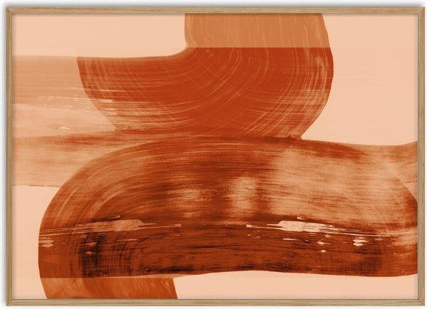 abstract shapes autumn orange by Iris Lehnhardt - rust orange bands curving on a peach ground