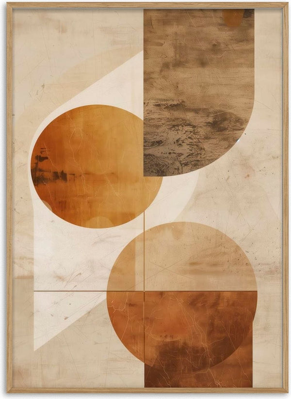 Abstract autumn-inspired geometric artwork with brown and beige shapes for Autumn Dream 01 product display.