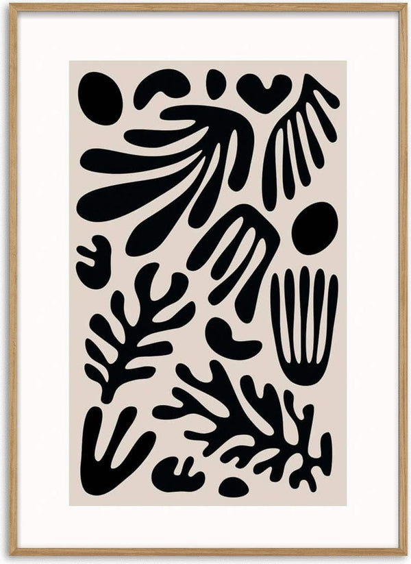 Black corals on grey poster