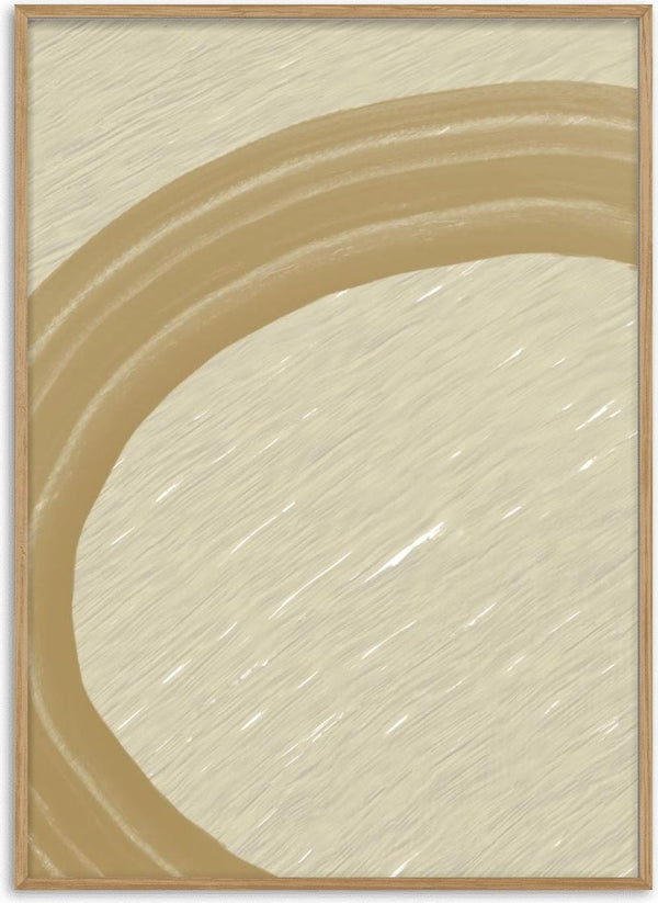 Abstract beige and tan circular brushstroke pattern, featured artwork for Clay Motion I - Yuli product page.
