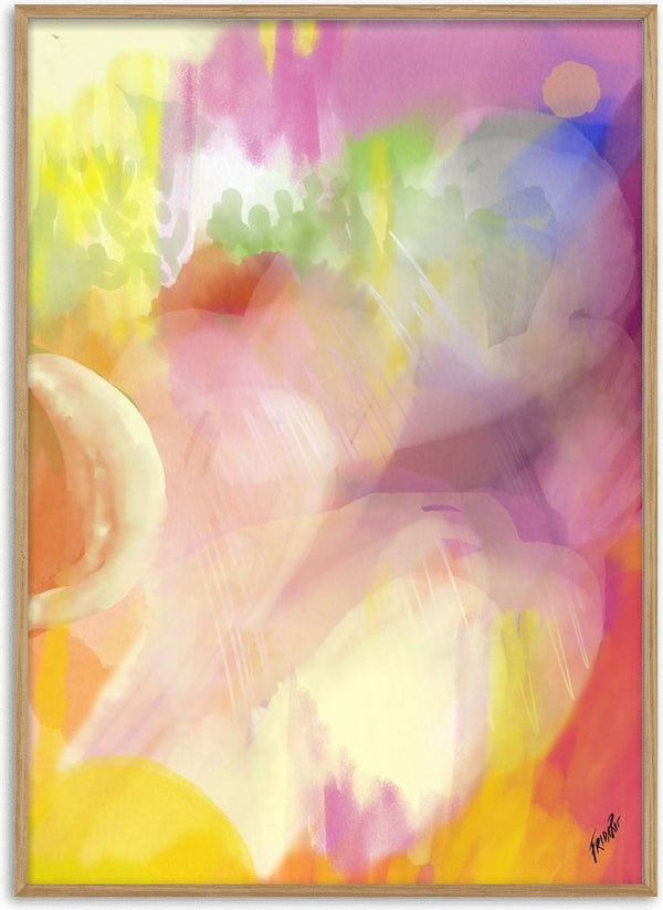 Color rond by FridaRit - pale yellow, pink and lilac washes with faint circles showing through