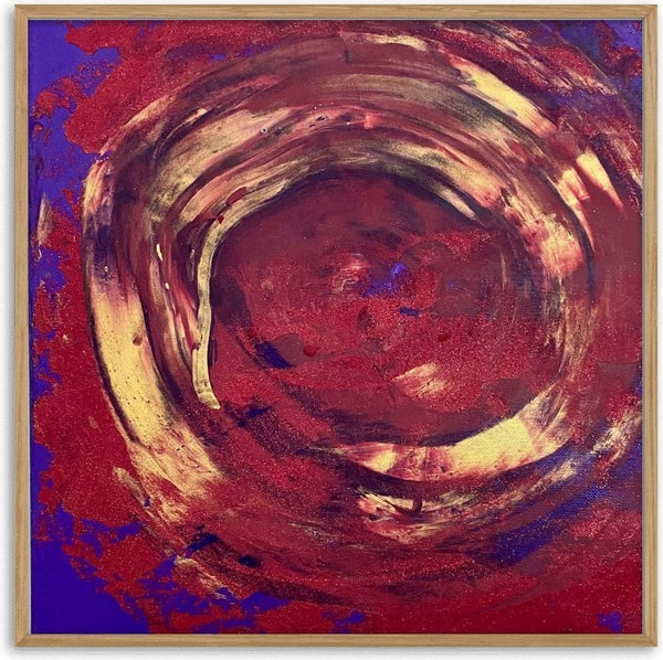Dream by Maria-Tia - cream and gold spiral on a deep crimson and violet ground