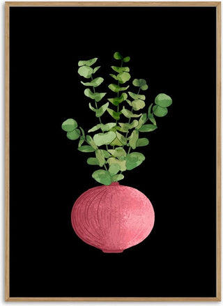 Eucalyptus in pink vase - Creationsbyeditabrus