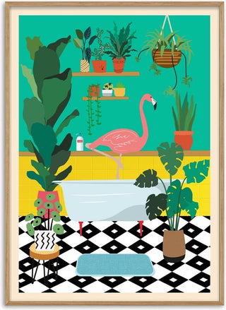 Flamingo Bathtime - Wallchart