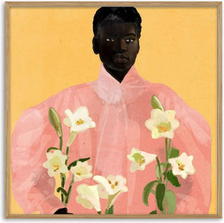 Girl Holding Flowers 2 - ThingDesign