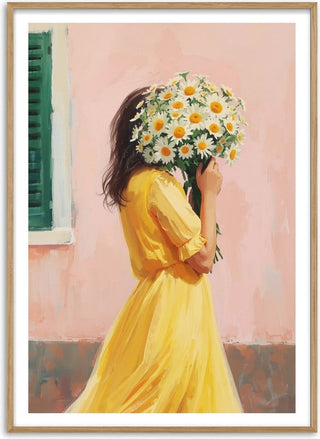 Girl in yellow dress with flowers - Ohkimiko