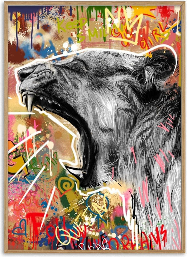 Poster Graffiti Lion n.º 2