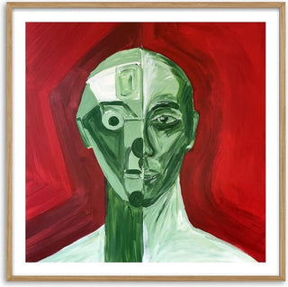 Green portrait / red field - Linor Citaku