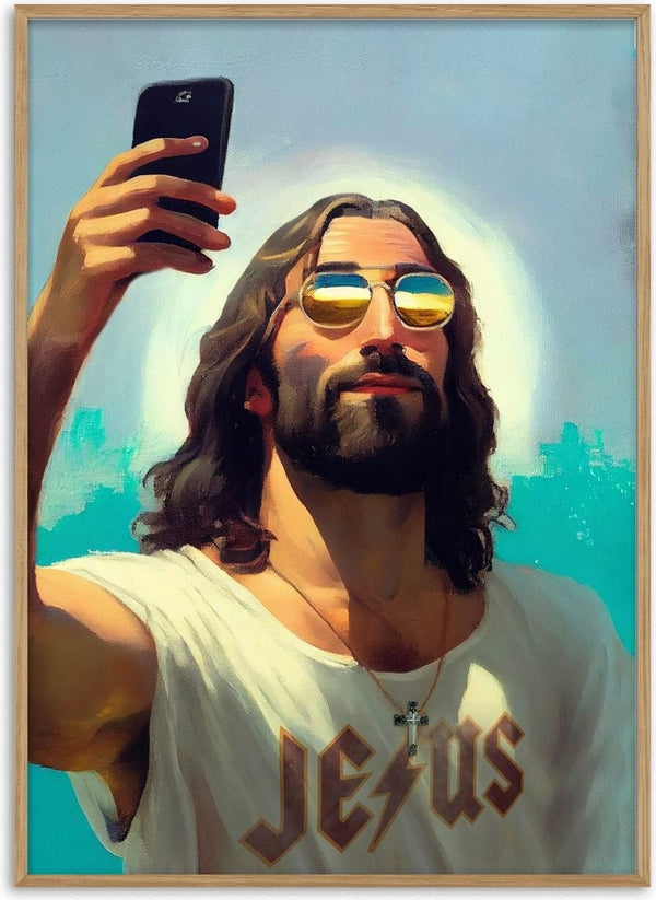 I am Jesus by Dikhotomy — Jesus taking a selfie in mirrored sunglasses