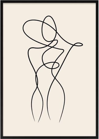 Line art kvinde #2 kunst poster