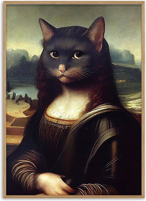 Meowlisa by Dikhotomy — a cat painted as the Mona Lisa