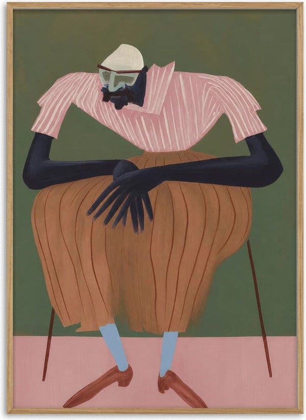 Mr. Ochre bearded seated figure portrait poster by Martin Zen