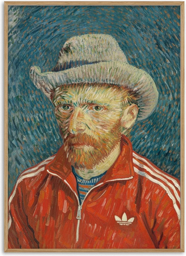 Neo Vincent by Dikhotomy — Van Gogh's self-portrait wearing a red Adidas track jacket