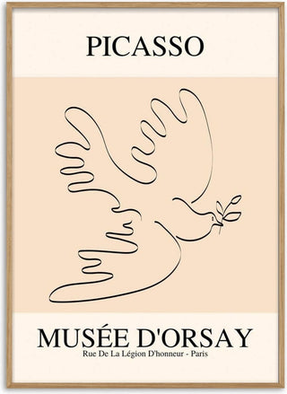 Picasso inspired bird of peace poster