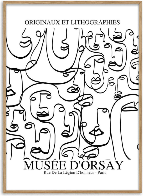 Poster de rostos imaginários inspirado em Picasso