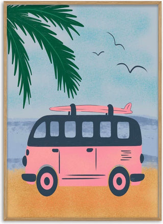Pink Beach Camper - Carrie Cantwell