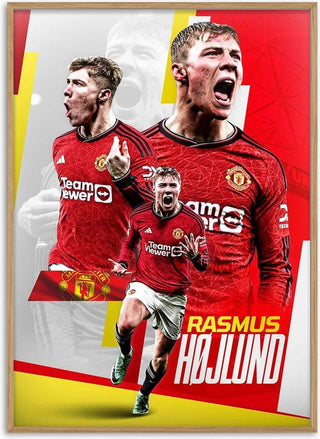 Rasmus Højlund Football Poster