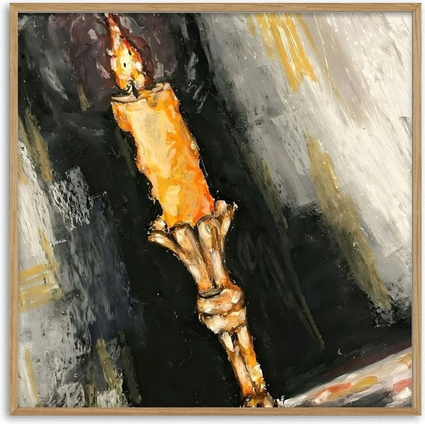 The night by Christin - a skeletal hand holding a burning candle