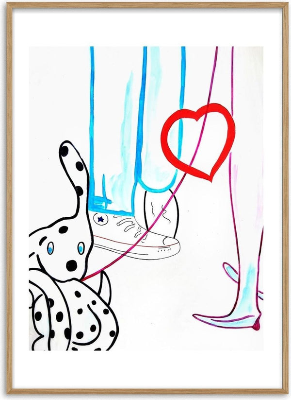 The third wheel by NKo - a dalmatian below two pairs of legs with a red heart