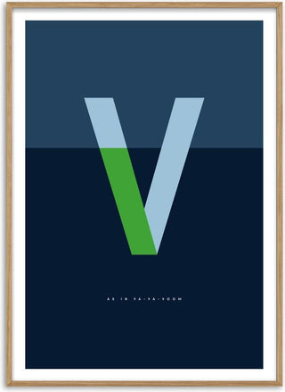 V as in Va-va-voom – Blue - Quite Nice Prints