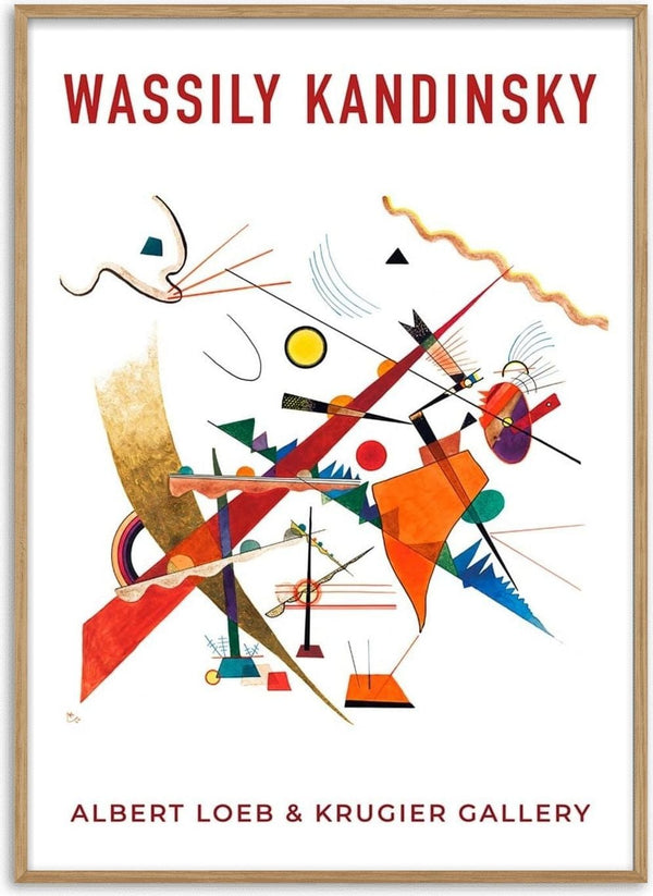 Abstract Kandinsky artwork with bold geometric shapes, featured on a poster for an exhibition at Albert Loeb & Krugier Gallery.