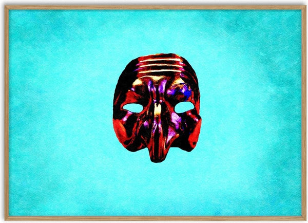 Who is Pulcinella? by Massimo Frascogna - a Neapolitan mask in red and violet on a turquoise ground