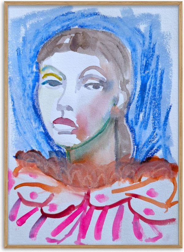 Who's the Clown now by DNF - a painted face under a blue hood above a pink clown collar